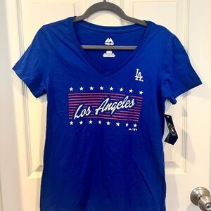 NWT Los Angeles Dodgers V-Neck T-Shirt